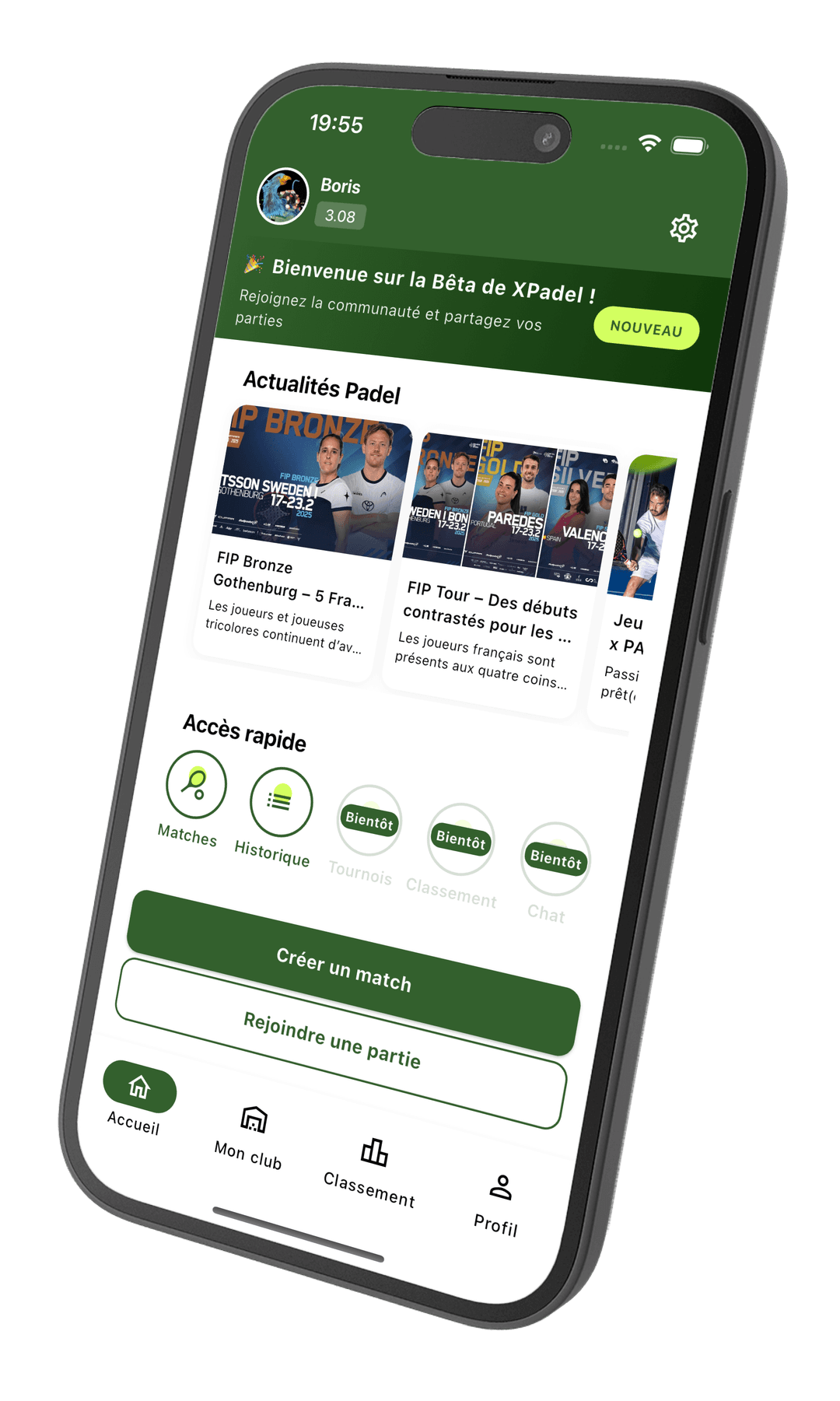 XPadel app screenshot
